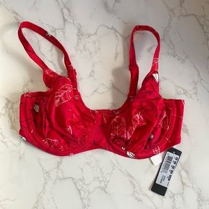 Fantasie red bikini top NWT 36E